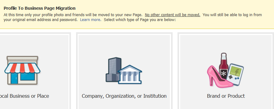 Migración de perfil a página en Facebook Migración de perfil a página en Facebook