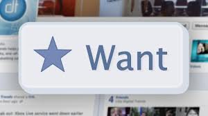 Detalle del botón "Want" de Facebook